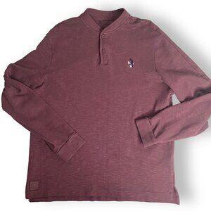 Adidas Size M Men's Golf Pullover Henley Long Sleeve Button Embroidered Logo